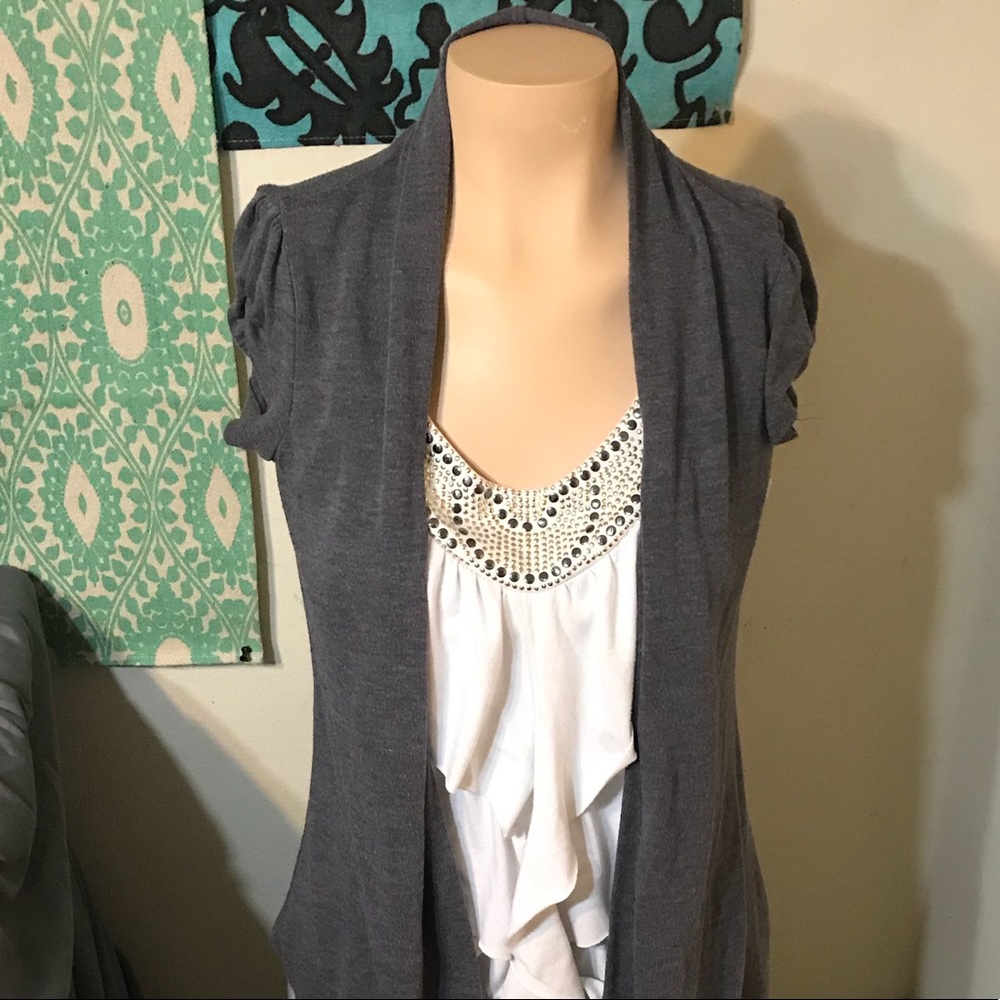 One piece short sleeve sweater set